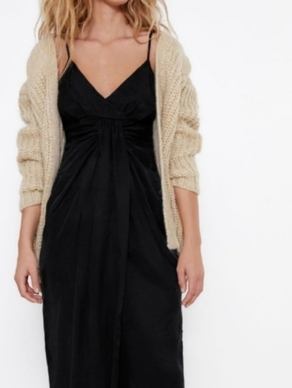 ZARA Draped Midi Dress Sz- Medium
